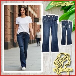 7Seven NEW - Sz 10 - rocker slim jeans - silver gray cool stitches